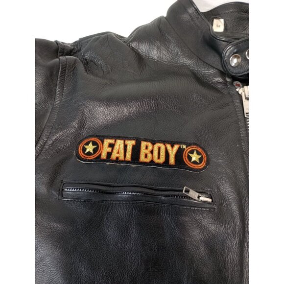 VTG Paragon International Harley Davidson Fatboy Leather Jacket READ DESCRIPTION - Picture 6 of 12